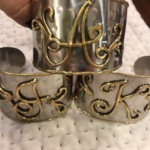 Handcrafted Monogram Initial Cuff,only A,K or J left in stock-Boutique